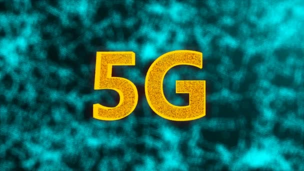 Creative glowing 5G backdrop, this is mobile internet concept, 3d render — Stock Video