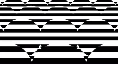 Siyah ve beyaz çizgiler. Bilgisayar oluşturulmuş soyut arkaplan, 3B görüntüleme