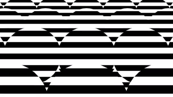 Black and white stripes. Computer generated abstract background, 3D render — Stock Video