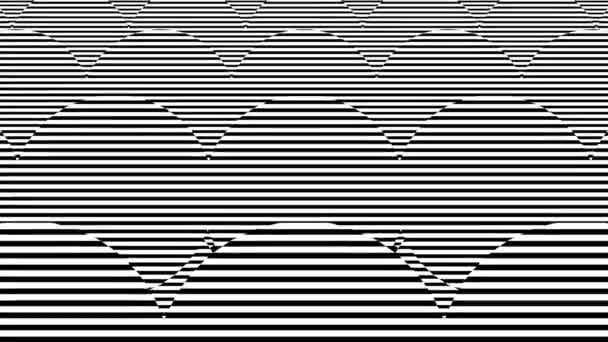 Černobílé pruhy. Počítač generované abstraktní pozadí, 3D vykreslení — Stock video