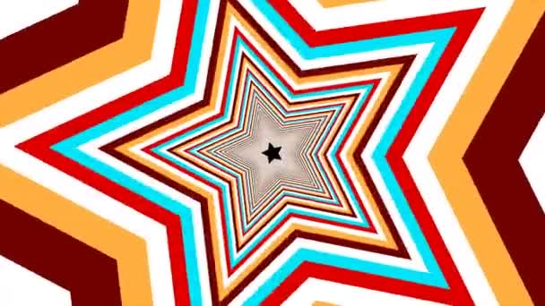 Ljusa färgade stjärna i rymden, tecknad stil, 3d render illustration, datorgenererade bakgrund — Stockvideo