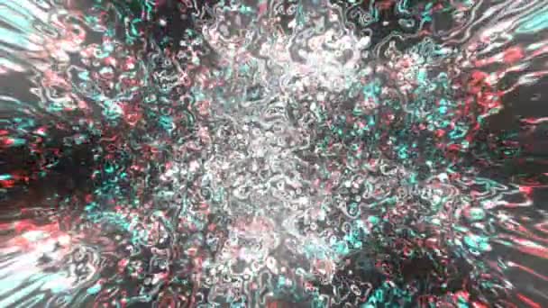 Светящийся свет с декоративной хроматической аберрацией, сгенерированный компьютером современный абстрактный фон, 3D рендеринг — стоковое видео