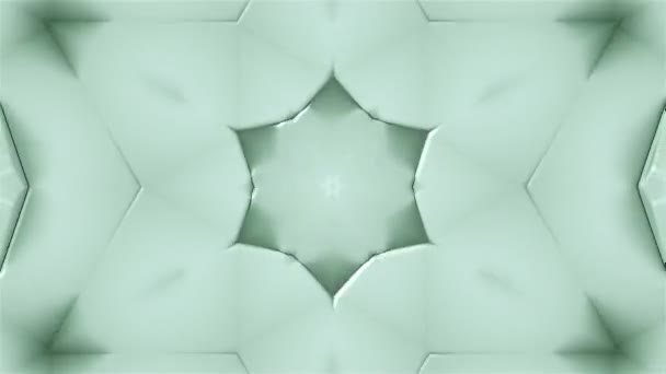 Muitos caleidoscópios simétricos como flores - fractal 3d render pano de fundo, computador gerando fundo — Vídeo de Stock