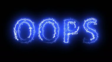Oops metin, 3d render arka plan için yaratıcı üreten bilgisayar harfleri yazma