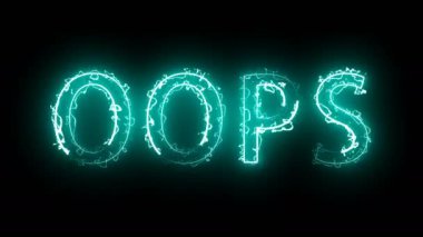 Oops metin, 3d render arka plan için yaratıcı üreten bilgisayar harfleri yazma
