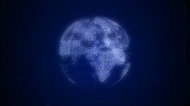Küresel teknoloji dünya harita, düz toprak, küre DünyaHarita simgesi, 3d render backgroung