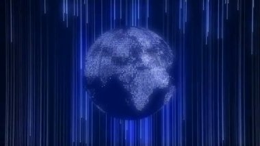 Küresel teknoloji dünya harita, düz toprak, küre DünyaHarita simgesi, 3d render backgroung