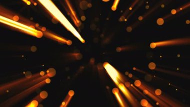 Soyut altın parçacıkları fişekleri ile uzay, modern arka plan, 3d render zemin vardır