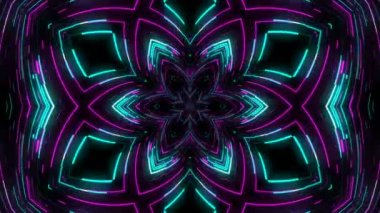 Neon kaleydoskop arka plan, 3d render oluşturulan bilgisayar arka plan