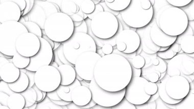 Birçok beyaz kaotik yuvarlak parçacık, bilgisayar tarafından oluşturulan soyut arkaplan, 3D oluşturma arkaplanı