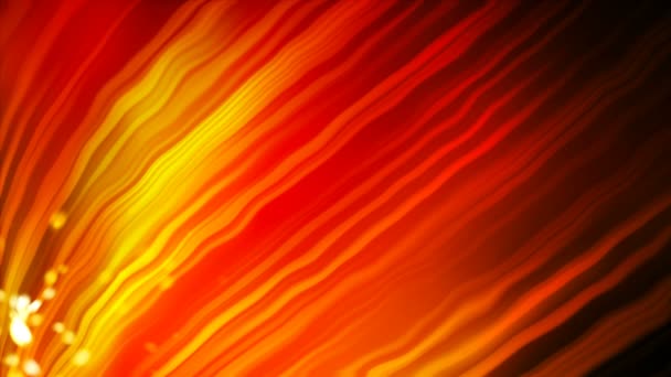 Bright orange background with many curved lines and light, computer generated modern abstract background, 3d render — Stock Video