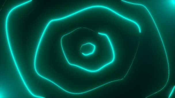ネオン照明、3 d レンダリング背景のランダムな形状の抽象的なコンピューター生成 — ストック動画