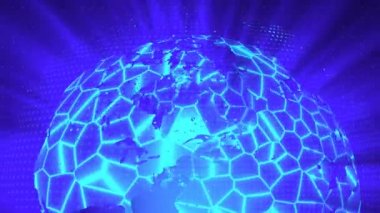 Cam küre bozulma dijital arka plan döngü, Soyut 3d render, zemin bilgisayar oluşturulan