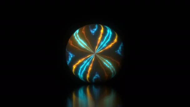 Sfera di energia di bagliore con effetto fiamma, astratto sfondo di rendering 3d, luminoso sfondo generato dal computer — Video Stock