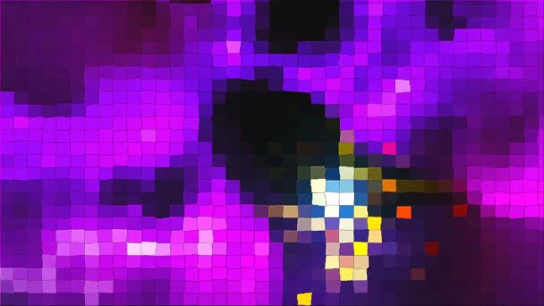 Violet mozaïek met flash effect en vierkante deeltjes, computer gegenereerde abstracte digitale technologie, 3d render — Stockvideo