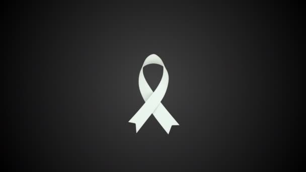 Fita de Aids, símbolo de renderização de dia de ajudas mundiais 3d, ajuda campanha de dia de saúde, computador gerado — Vídeo de Stock