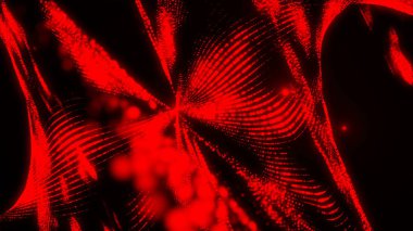 Işıma ve parçacıklar, güzel dalgalı yüzeyi, spiral etkisi, 3d arka plan, bilgisayar işleme soyutlama