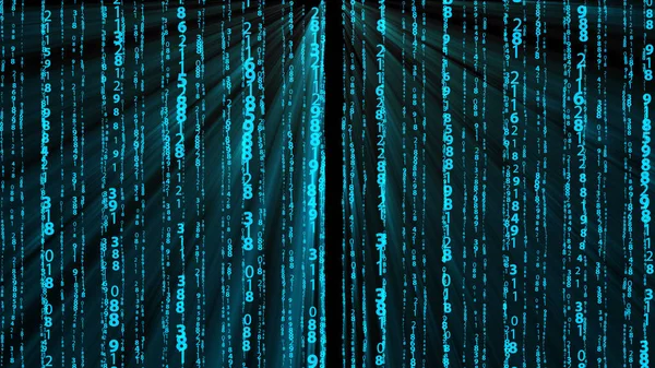 Birçok sayılar, sayısal verilerin ve ışınları, teknoloji 3d render arka plan, bilgisayar, teknoloji veya Internet yaratıcı için oluşturulan soyut