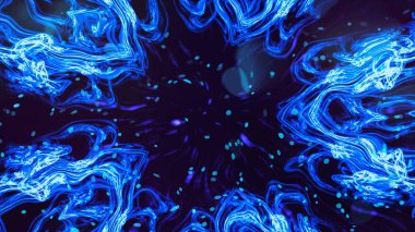 Modern alan çarpıklıklara süsleme, mekan, 3d render fütüristik arka plan seyahat