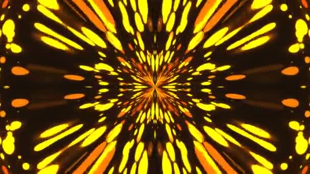 Abstrakter Hintergrund mit vj fraktalem Gold-Kaleidoskop. 3D-Rendering digitaler Hintergrund — Stockvideo