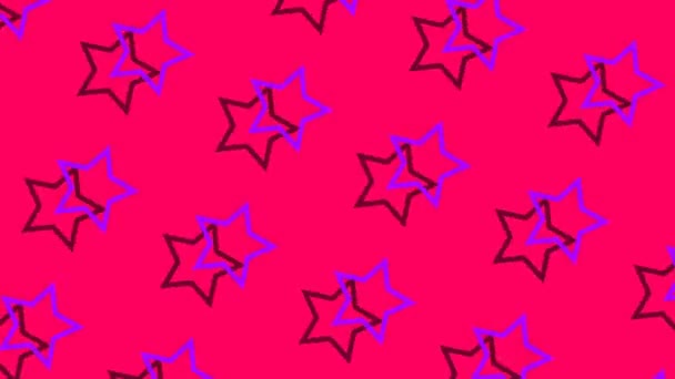 Abstraktes Muster mit Sternenformen, heller moderner 3D-Hintergrund, computergeneriert — Stockvideo