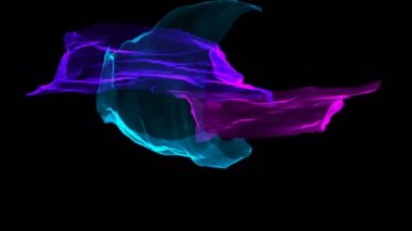 Rüzgar, romantik 3d render uçan renkli bozuk şeritler oluşturulan bilgisayar zemin