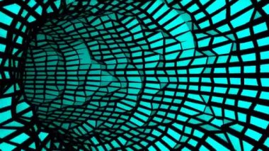 Soyut düşük Poli tünel 3d uzayda seyahat sanal alanda taşımak siyah kenarları ile arka plan render