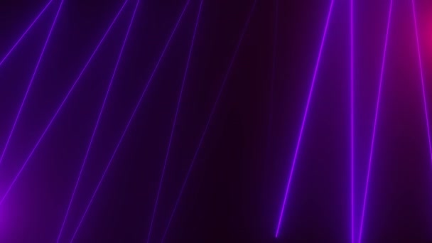 Linhas brilhantes neon zig zag estão no espaço, cenário gerado por computador abstrato, renderização 3D — Vídeo de Stock