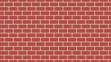 Kahverengi tuğla duvar arkaplanı, karikatür tuğla duvar tasarımınız için, 3 boyutlu düz arkaplan çizimi