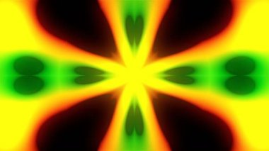 Fraktal ışıklar, 3d render zemin ile soyut simetri çok renkli çiçek Dürbünü