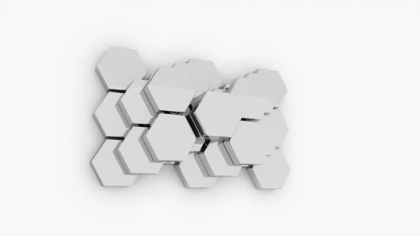 金属ハニカム台座は表面にあり、ビジネスのために創造的で、 3Dレンダリングの背景 — ストック動画