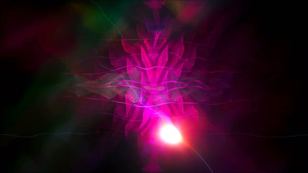 Astrazione di radiazioni con luce - distorsione dello spazio con effetto lucido, sfondo generato dal computer, rendering 3D — Video Stock