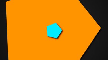 Düz geometrik şekiller - beşgenler alan, 3d render, oluşturulan bilgisayar arka plan gölgelerde ile renkli