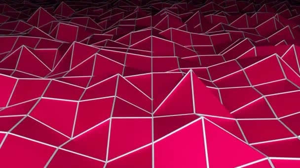 Низкая полигональная поверхность, сгенерированный компьютером современный абстрактный фон, 3D рендеринг — стоковое видео