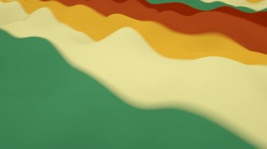 Rüzgarda ipek yüzeyi, dalgalı kumaşın berrak arkaplanı, 3D rendeleme arkaplanı