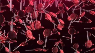 Çok tatlı lolipop sinek alanı, tatlı arka plan, 3d render oluşturulan bilgisayar zemin
