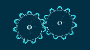 Dişli çark vektör çizim araştırma, bilim ve teknoloji yaratıcı bilgisayar oluşturulan