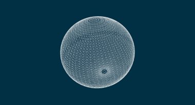 kafes etkisi, noktalı soyut bağlantıları ile 3D küre vardır alanı, trasparent gezegen, vektör çizim