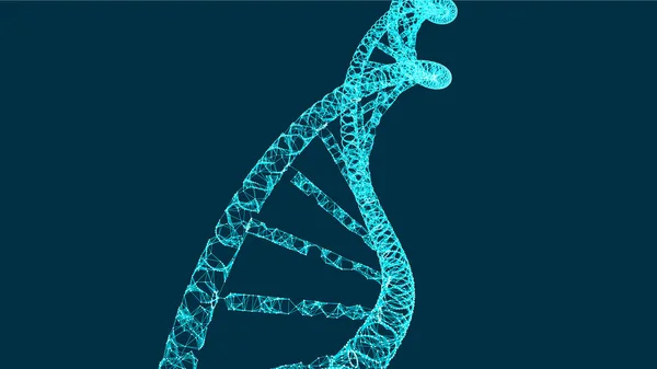 Hélice de molécula de DNA, ilustração vetorial para medicina e ciência criativa, fundo moderno — Vetor de Stock