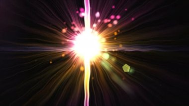 Parlak ışık güneş parlama etkileri ve ışınları ile 3d bilgisayar renkli arka plan oluşturulan