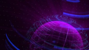 Cam Küre bozulma dijital arka plan, soyut 3d render, zemin bilgisayar oluşturulan