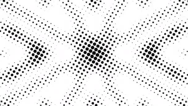 Hälften ton av många prickar, datorgenererad abstrakt bakgrund, 3D render bakgrund med optisk illusion effekt — Stockvideo