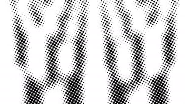 Полутон многих точек, сгенерированный компьютером абстрактный фон, фон 3D рендеринга с оптическим эффектом иллюзии — стоковое видео