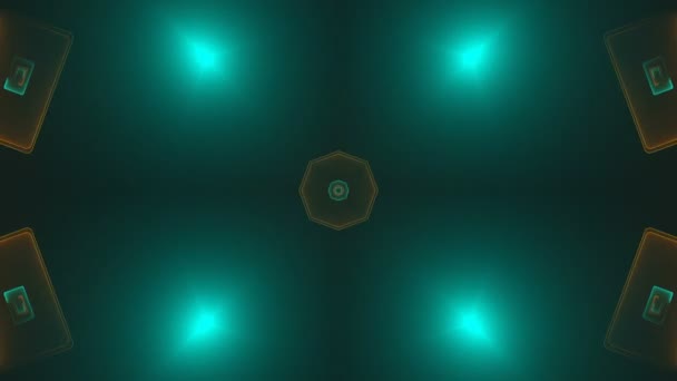 Belle symétrie abstraite kaléidoscope avec des lignes brillantes néon, 3d rendu toile de fond, ordinateur générant arrière-plan 