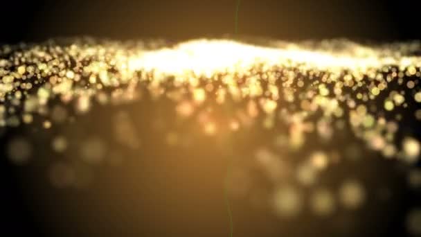 De nombreuses particules de tourbillon scintillantes volent dans l'espace, vacances et fond de rendu 3D festif, généré par ordinateur — Video