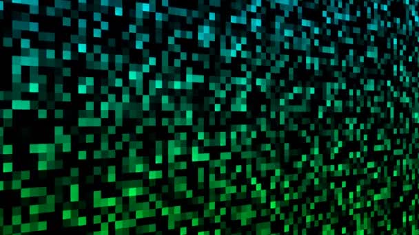 Kleine quadratische einfache Blöcke aus computergeneriertem Mosaik, 3D-Render computergenerierter Hintergrund — Stockvideo