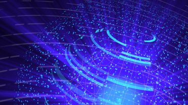 Cam Küre bozulma dijital arka plan, soyut 3d render, zemin bilgisayar oluşturulan