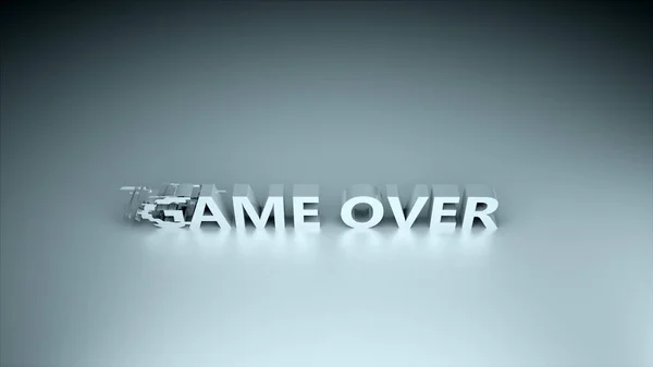 3d text - Game over with glitches effect are on surface, background for gaming or computer design — Stock Photo, Image