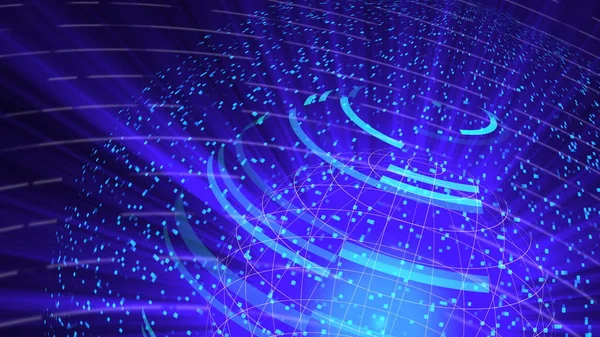 Cam Küre bozulma dijital arka plan, soyut 3d render, zemin bilgisayar oluşturulan