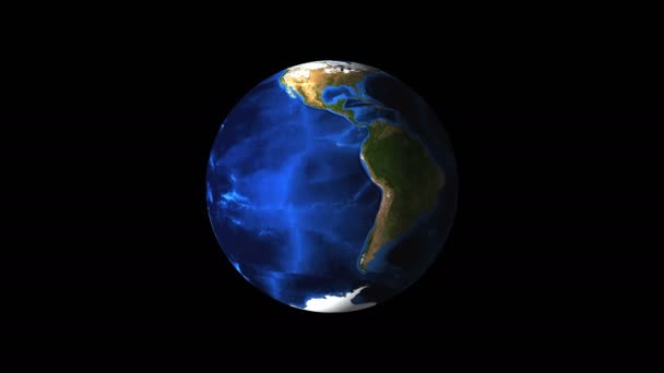 Globe terrestre lumineux dans l'espace sombre vide, arrière-plan de rendu 3d, toile de fond générée par ordinateur — Video